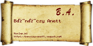 Bánóczy Anett névjegykártya