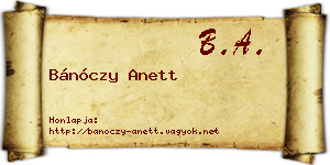 Bánóczy Anett névjegykártya