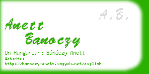 anett banoczy business card