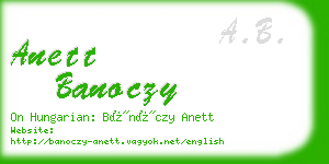 anett banoczy business card